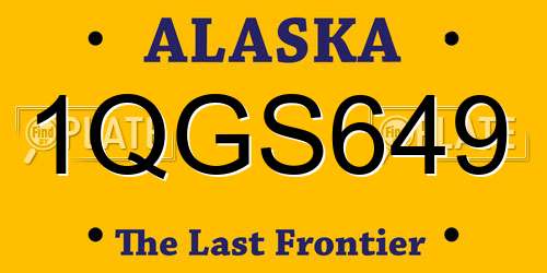 1QGS649 Alaska License Plate
