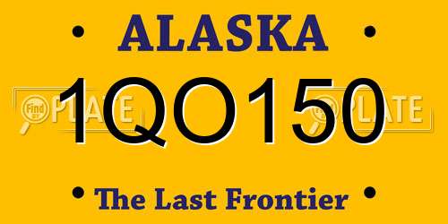 1QO150 Alaska License Plate