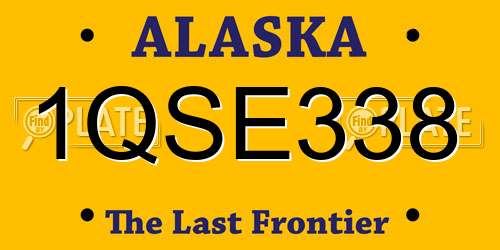 1QSE338 Alaska License Plate