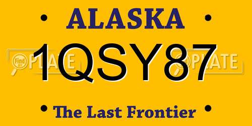 1QSY87 Alaska License Plate