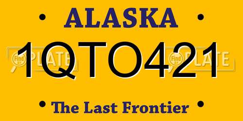 1QTO421 Alaska License Plate