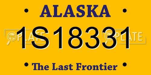 1S18331 Alaska License Plate