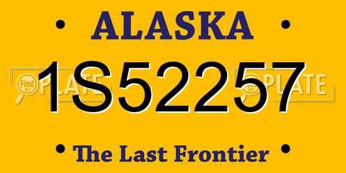 1S52257 Alaska License Plate