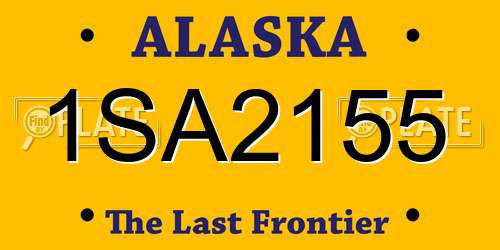 1SA2155 Alaska License Plate