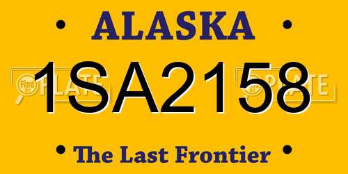 1SA2158 Alaska License Plate