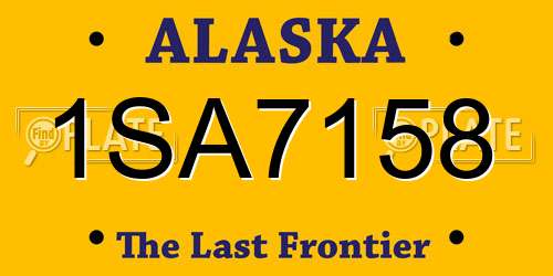 1SA7158 Alaska License Plate