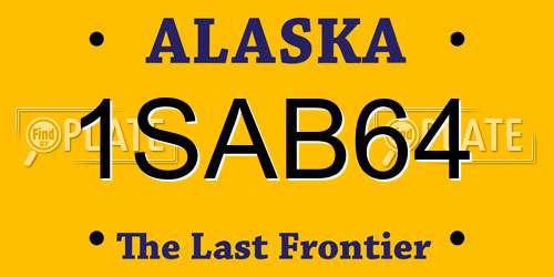 1SAB64 Alaska License Plate