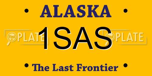 1SAS Alaska License Plate