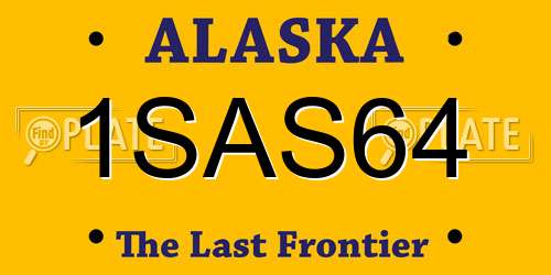 1SAS64 Alaska License Plate