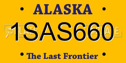 1SAS660 Alaska License Plate