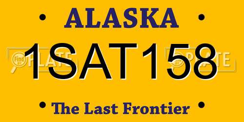 1SAT158 Alaska License Plate