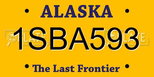 1SBA593 Alaska License Plate
