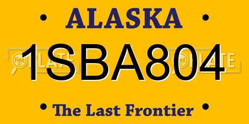 1SBA804 Alaska License Plate