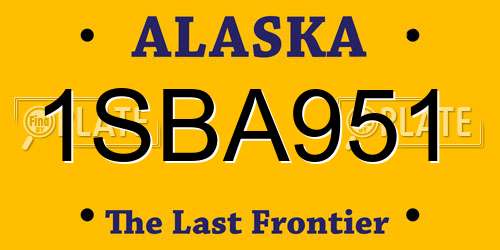 1SBA951 Alaska License Plate