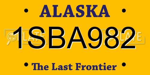1SBA982 Alaska License Plate