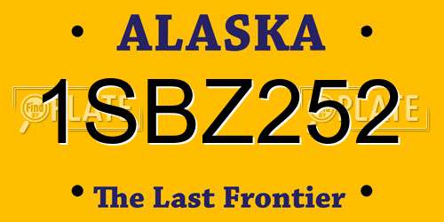 1SBZ252 Alaska License Plate