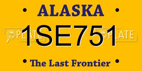 1SE751 Alaska License Plate