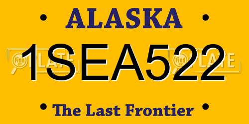 1SEA522 Alaska License Plate