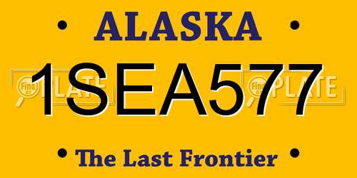 1SEA577 Alaska License Plate