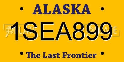 1SEA899 Alaska License Plate