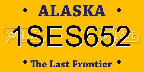 1SES652 Alaska License Plate