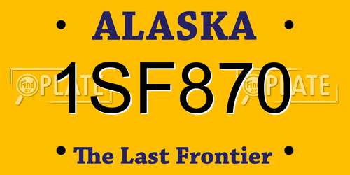 1SF870 Alaska License Plate