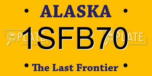 1SFB70 Alaska License Plate