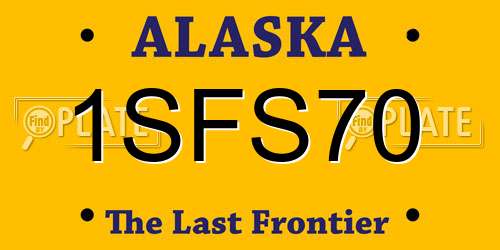 1SFS70 Alaska License Plate