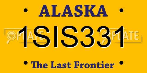 1SIS331 Alaska License Plate