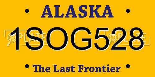 1SOG528 Alaska License Plate