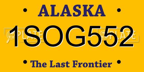 1SOG552 Alaska License Plate