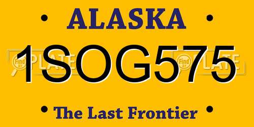 1SOG575 Alaska License Plate