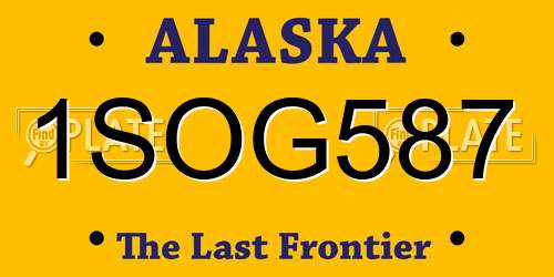 1SOG587 Alaska License Plate