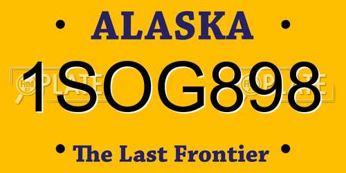 1SOG898 Alaska License Plate