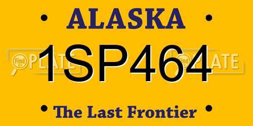 1SP464 Alaska License Plate