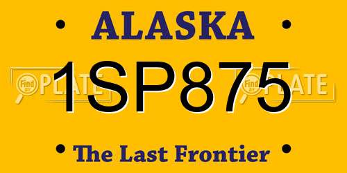 1SP875 Alaska License Plate