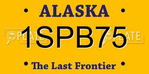 1SPB75 Alaska License Plate