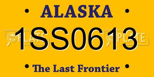 1SS0613 Alaska License Plate