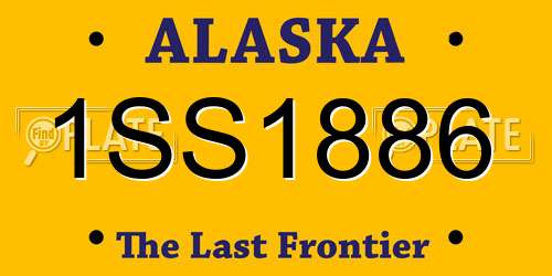 1SS1886 Alaska License Plate