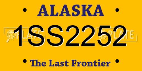 1SS2252 Alaska License Plate