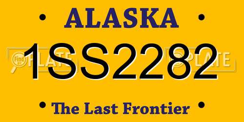 1SS2282 Alaska License Plate