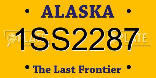 1SS2287 Alaska License Plate