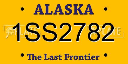 1SS2782 Alaska License Plate
