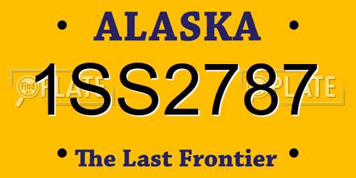 1SS2787 Alaska License Plate