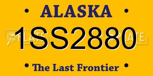 1SS2880 Alaska License Plate
