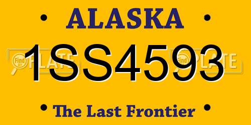 1SS4593 Alaska License Plate