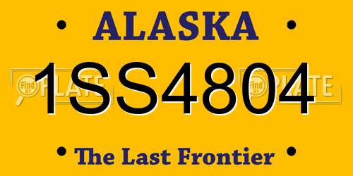 1SS4804 Alaska License Plate