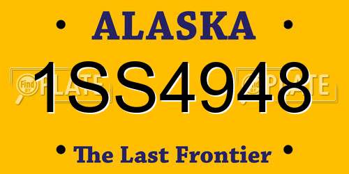1SS4948 Alaska License Plate