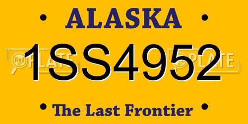 1SS4952 Alaska License Plate