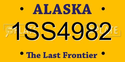 1SS4982 Alaska License Plate
